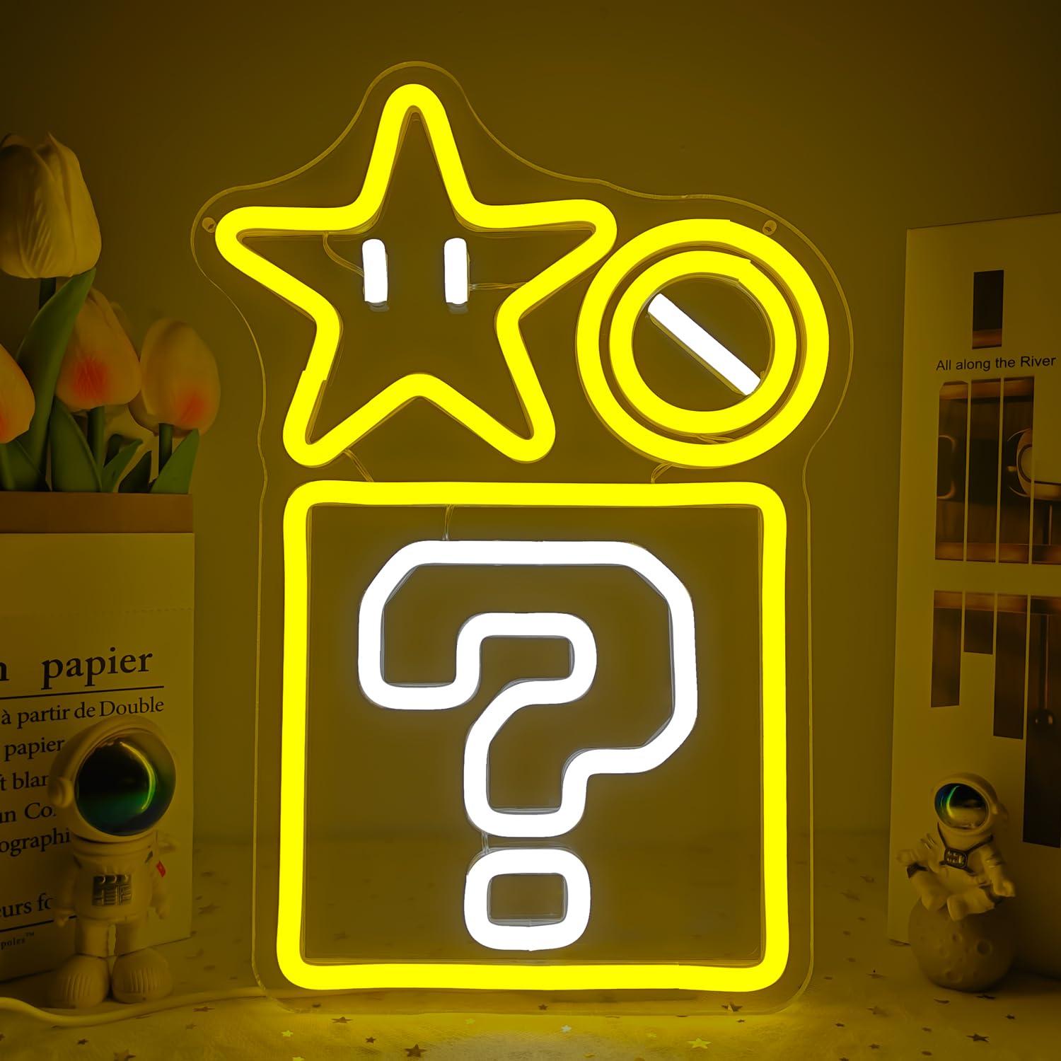 Question Block Star Neon Sign  - Outdoor Power Block review and price