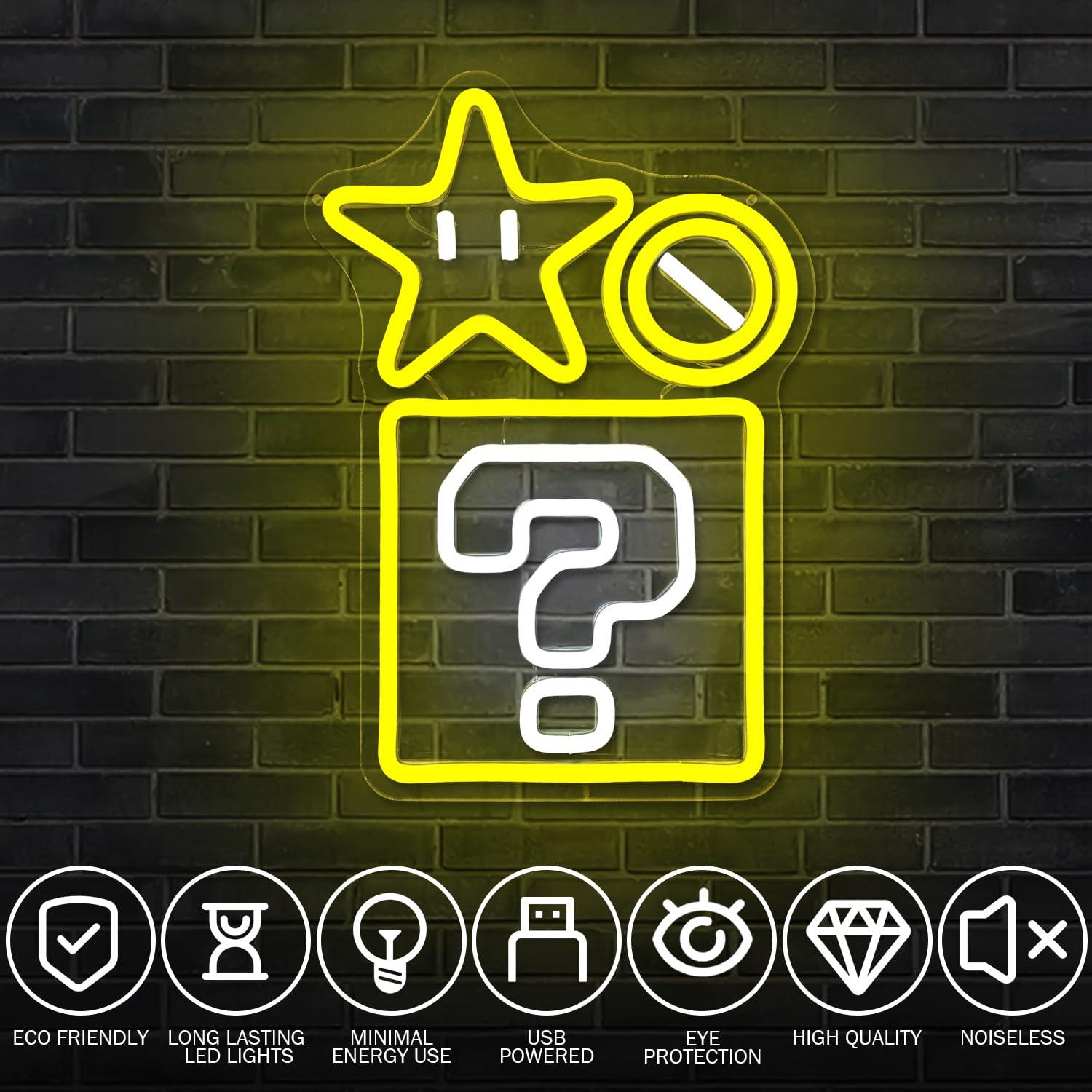 Question Block Star Neon Sign  - Outdoor Power Block review and price