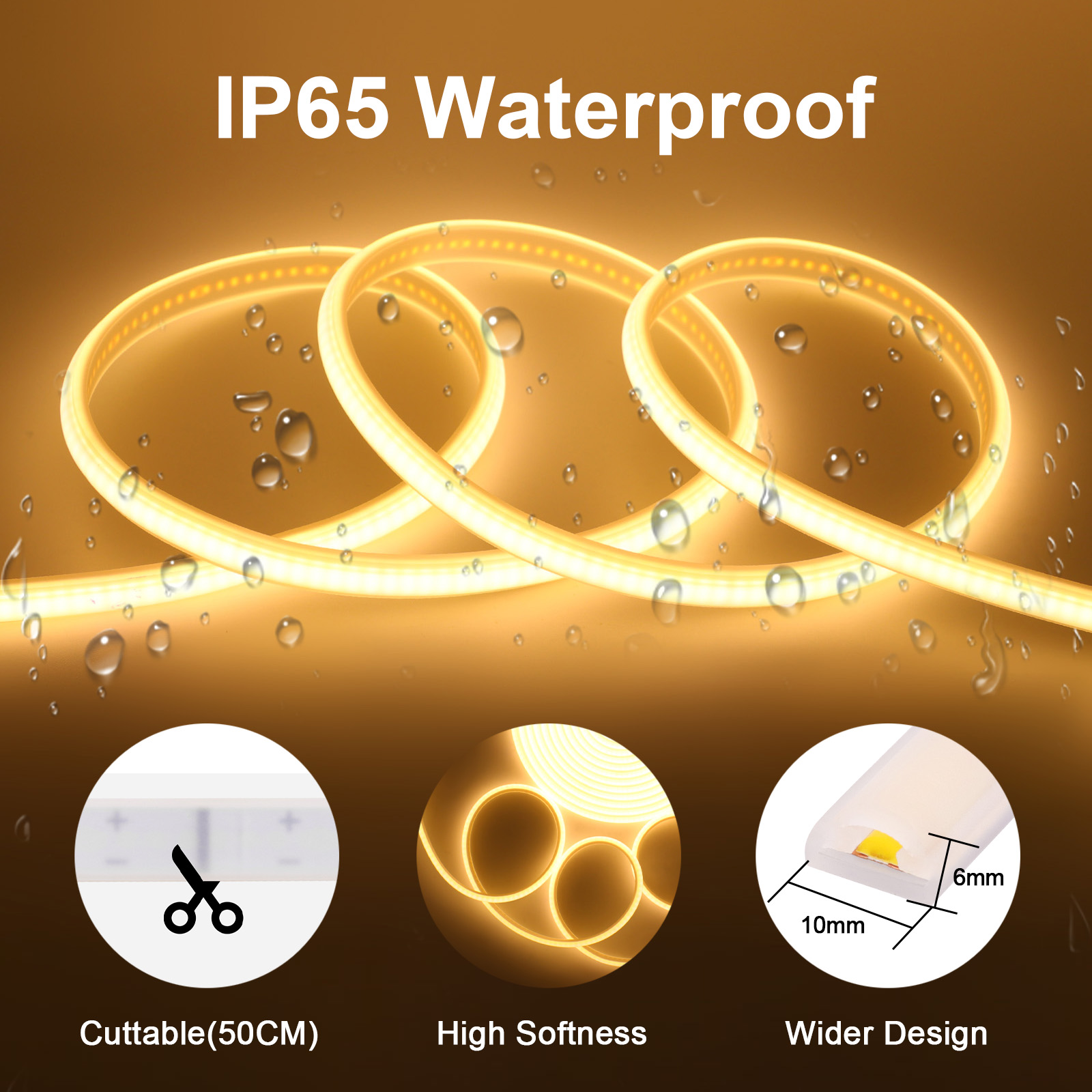 Dimmable COB LED Strip Light 2 - Outdoor Power Strip Weatherproof review and price